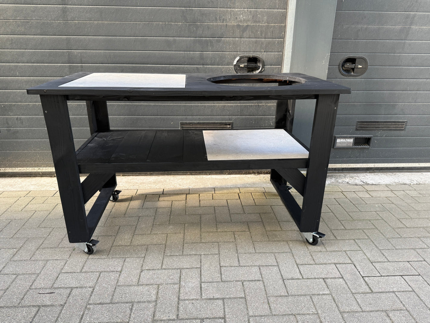 AKTIE Douglas BBQ Tafel L Green Egg 150x76x93 Black